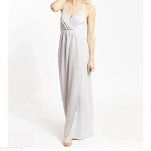 PARK & FIFTH Georgia Dress Dove Grey Maxi Wedding Guest Bridesmaid Size 10